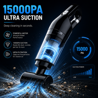 Portable Handheld Vacuum Cleaner 15000Pa Cordless Rechargeable Mini Vacuum for Car, Home & Office Cleaning