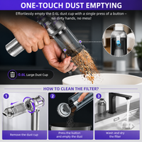 Mini Portable Vacuum Cleaner & Air Duster – 4-in-1 Cleaning Tool