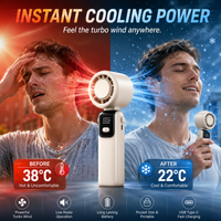 Portable Ice Cooling Handheld Fan Rechargeable Folding Neck Fan