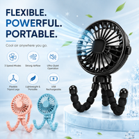 Portable Rechargeable Tripod Fan with Flexible Legs & Quiet Cooling