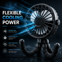 Portable Rechargeable Tripod Fan with Flexible Legs & Quiet Cooling
