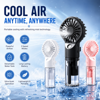 Portable Handheld Spray Fan Mini Humidifier Rechargeable Cooling Mist Fan for Travel & Summer Use