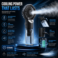 Portable Handheld Spray Fan Mini Humidifier Rechargeable Cooling Mist Fan for Travel & Summer Use