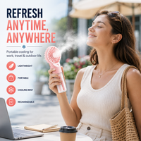 Portable Handheld Spray Fan Mini Humidifier Rechargeable Cooling Mist Fan for Travel & Summer Use