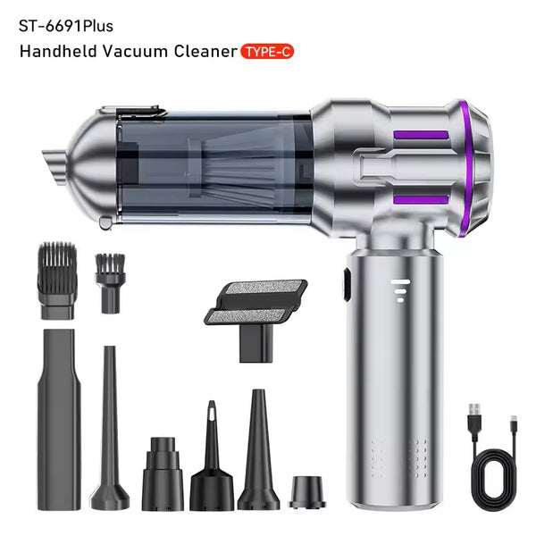 Mini Portable Vacuum Cleaner & Air Duster – 4-in-1 Cleaning Tool